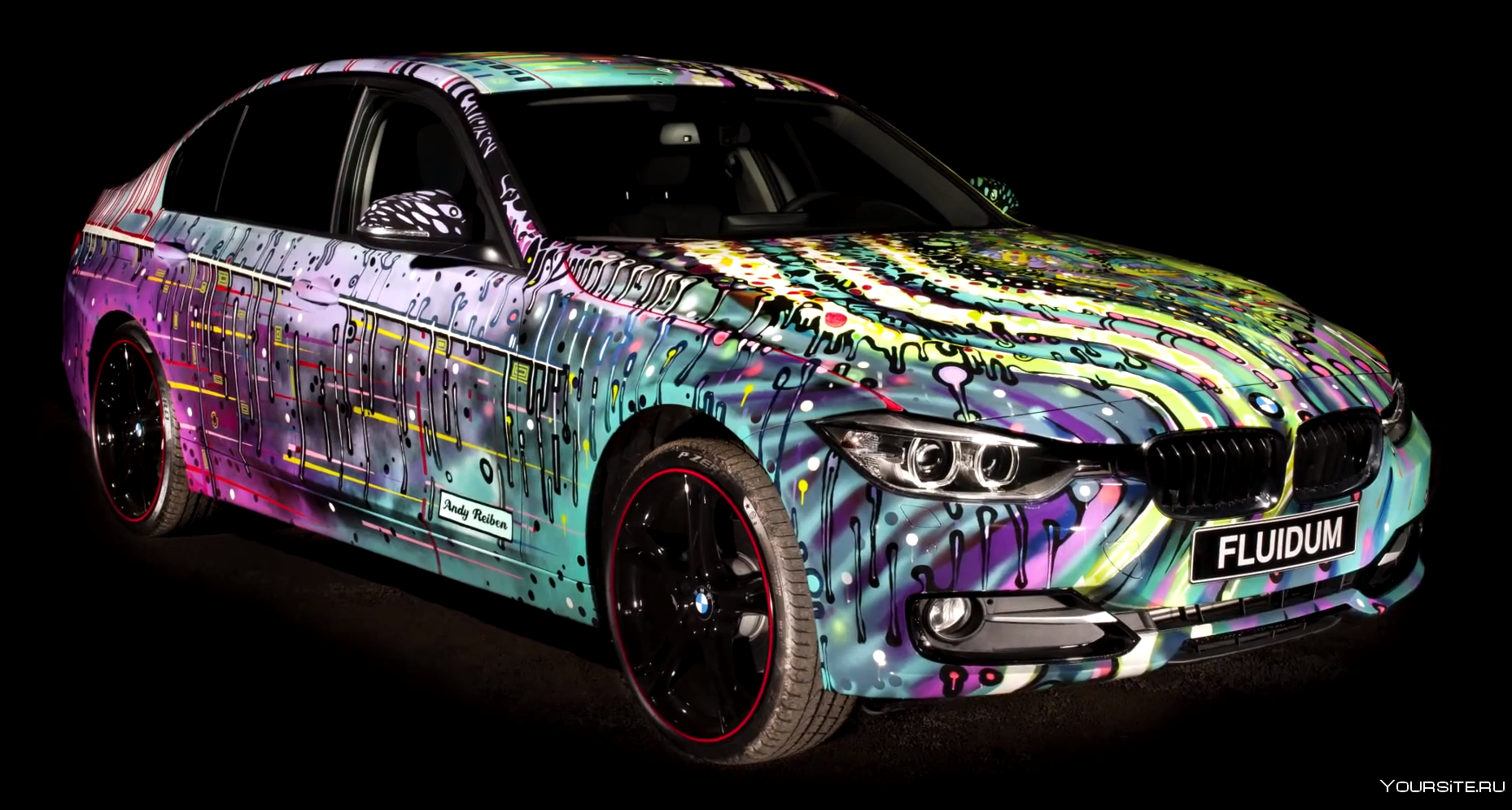 Покраска автомобильными красками. Аэрография BMW f30. BMW 3 Series Art. Яркие машины. Винилы на авто.