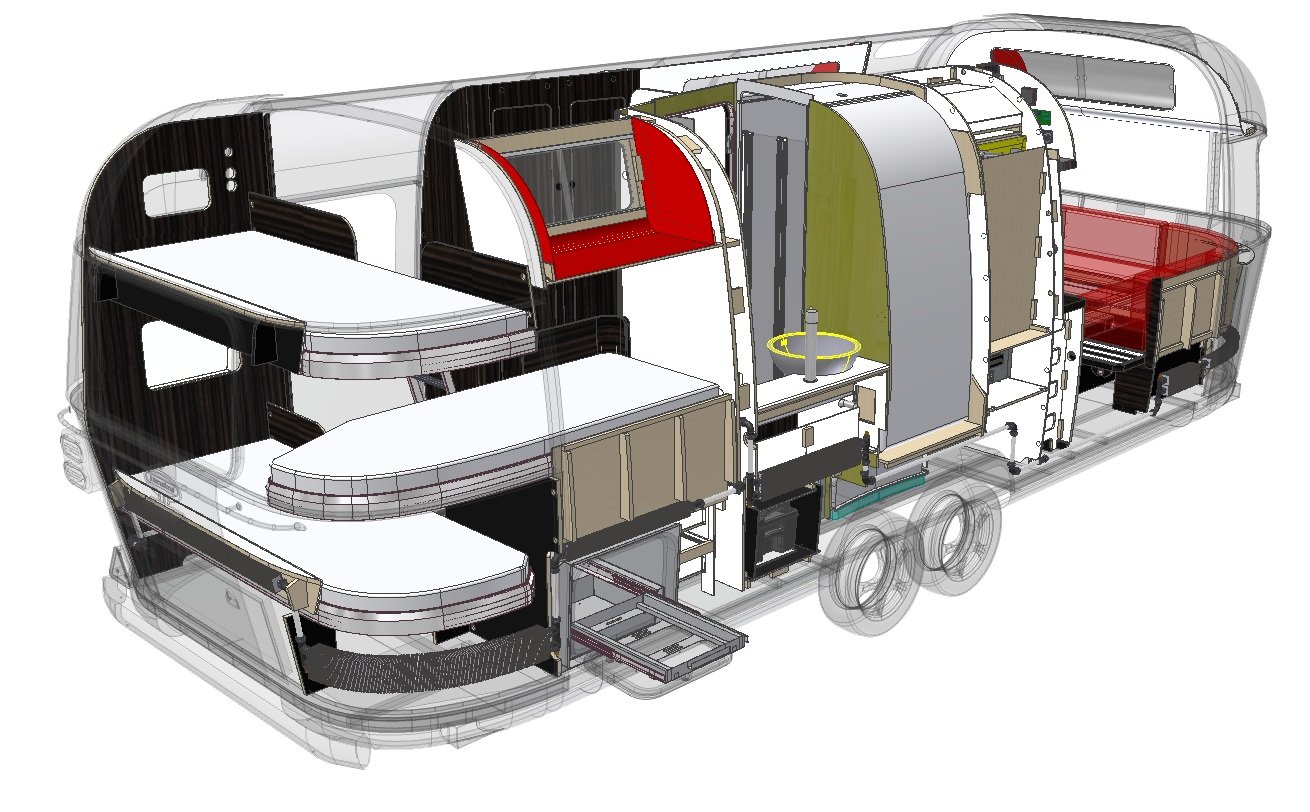 Система караван. Автодом Airstream 2020. Автодом Airstream планировка. Автодом Pan American Airstream. Прицеп дача Airstream.