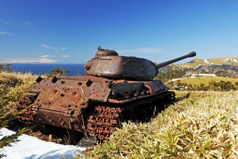 Танки ИС-3 на острове Шикотан