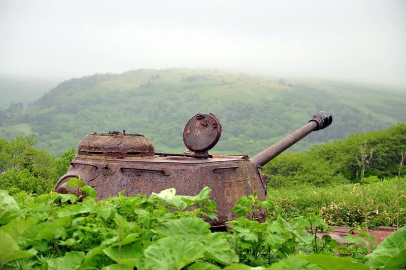 Танки ИС-3 на острове Шикотан