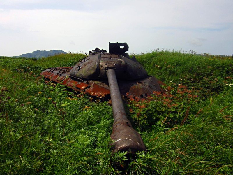 Танки ИС-3 на острове Шикотан