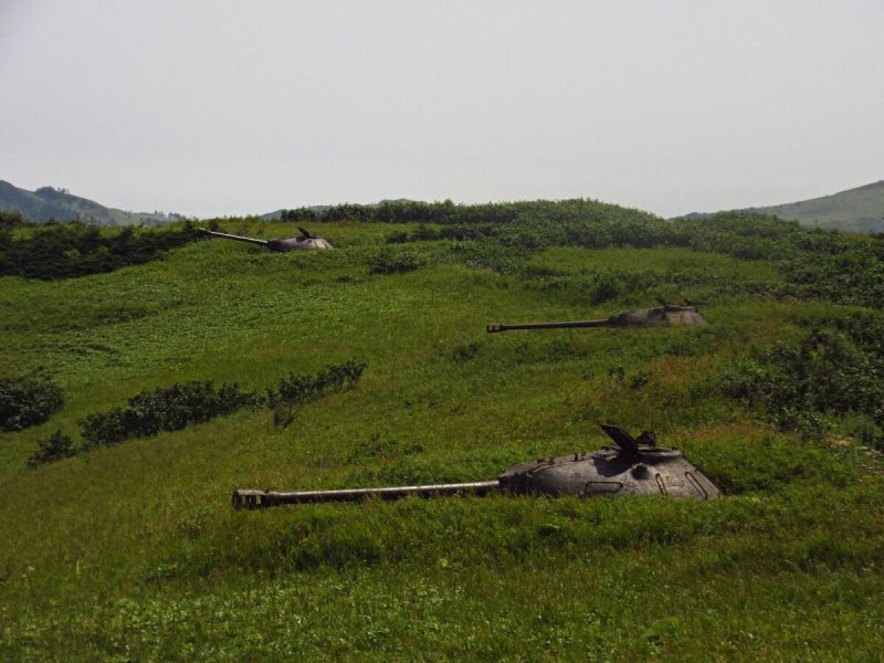 Танки ИС-3 на острове Шикотан