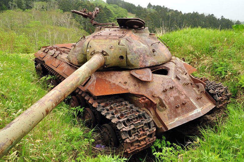 Танки ИС-3 на острове Шикотан