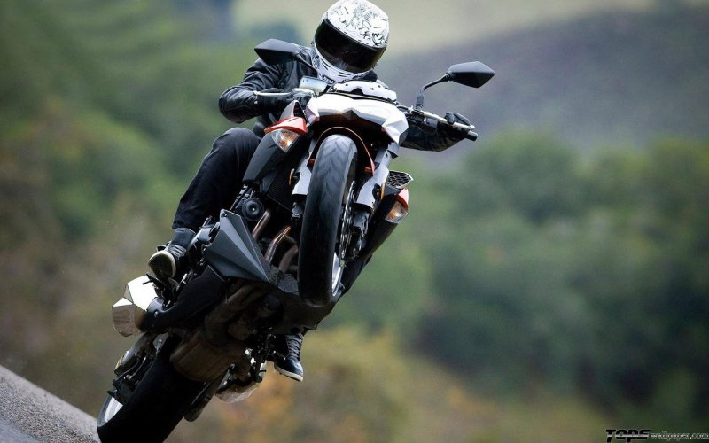 Kawasaki z1000 на заднем колесе