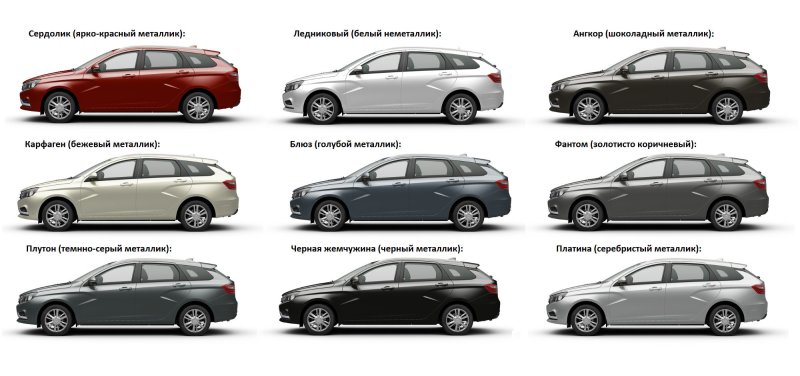 Лада Веста цветовая гамма 2021