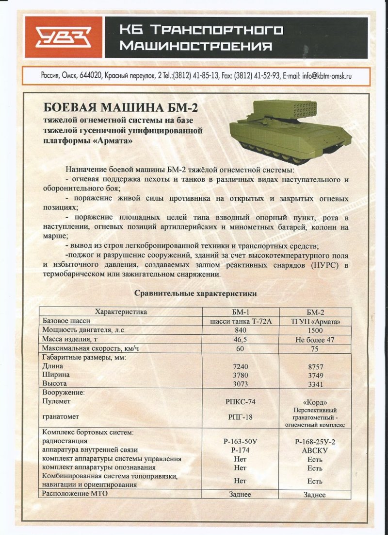 ТОС-1а ТТХ