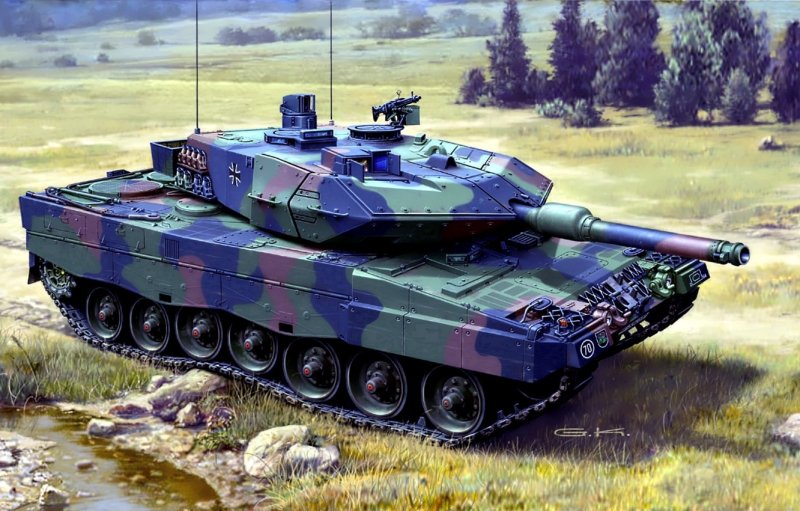 German leopard2a4 MBT Трумпетер