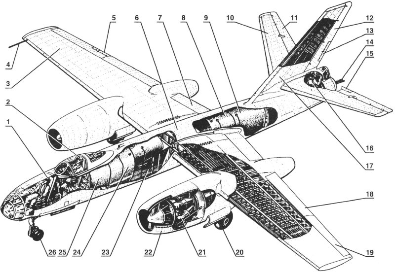 Компоновочная схема ил-28