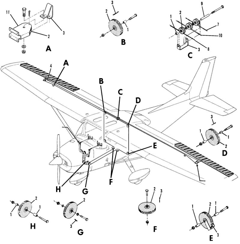 Система управления элеронами Cessna 172