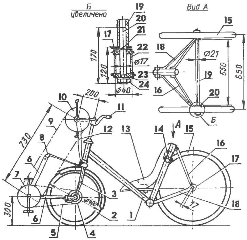 Веломобиль своими руками чертежи с четырьмя колесами
