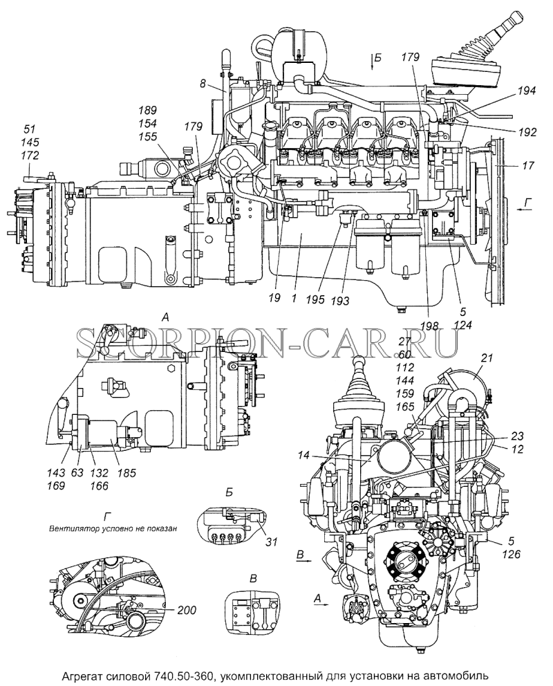 Привод управления механизмом переключения передач КАМАЗ-6520 КПП ZF
