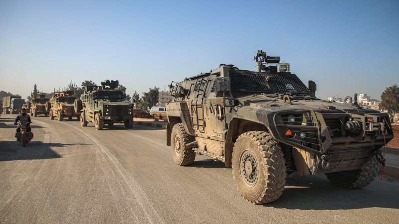 Колонна военной техники РФ В Сирии