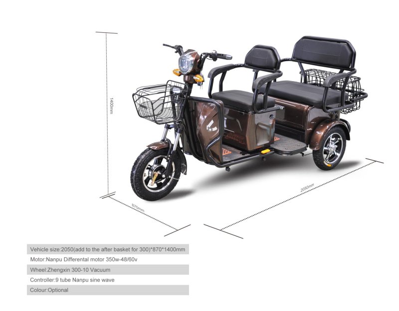 Электротрицикл трехместный big e-Toro Trike 3000