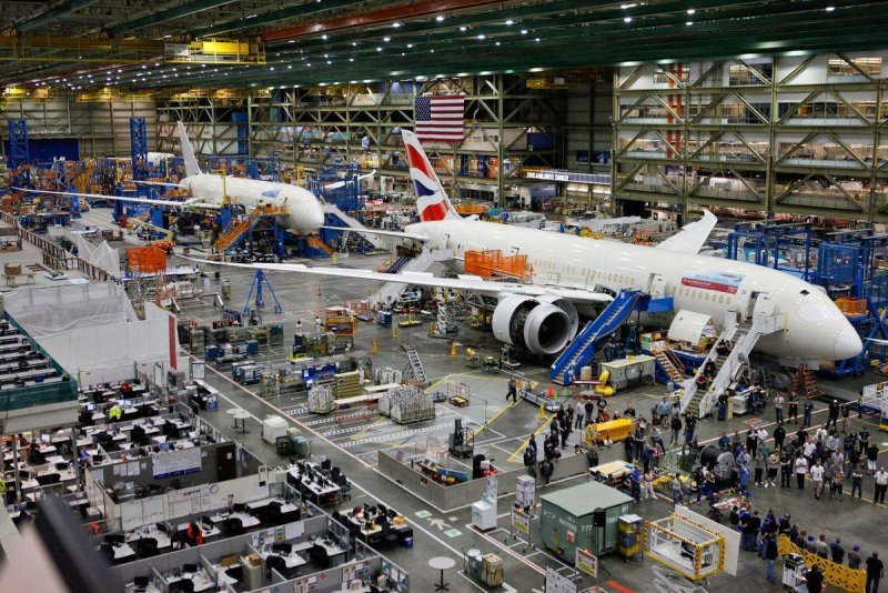 Сборка самолета Boeing 777 США
