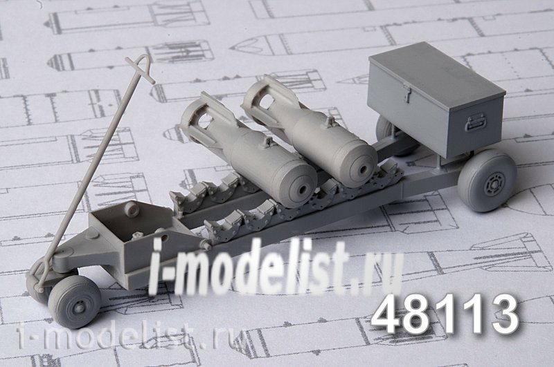 Модель 1/72 Аэродромная тележка для перевозки авиабомб