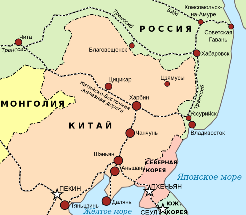 КВЖД карта железной дороги