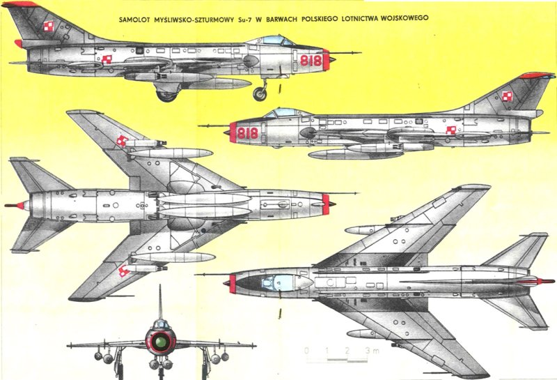 Самолёт Су-7 чертежи