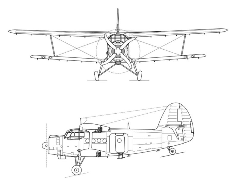 Самолёт АН-2 спереди