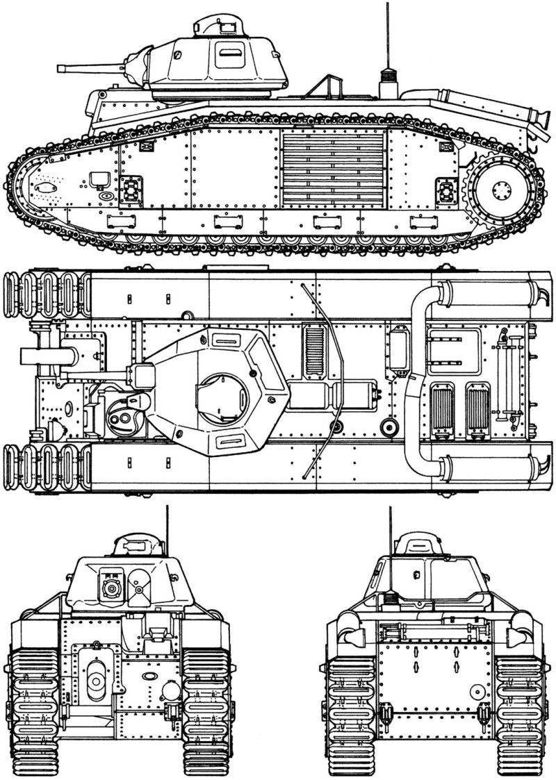 Танк b1 bis чертежи