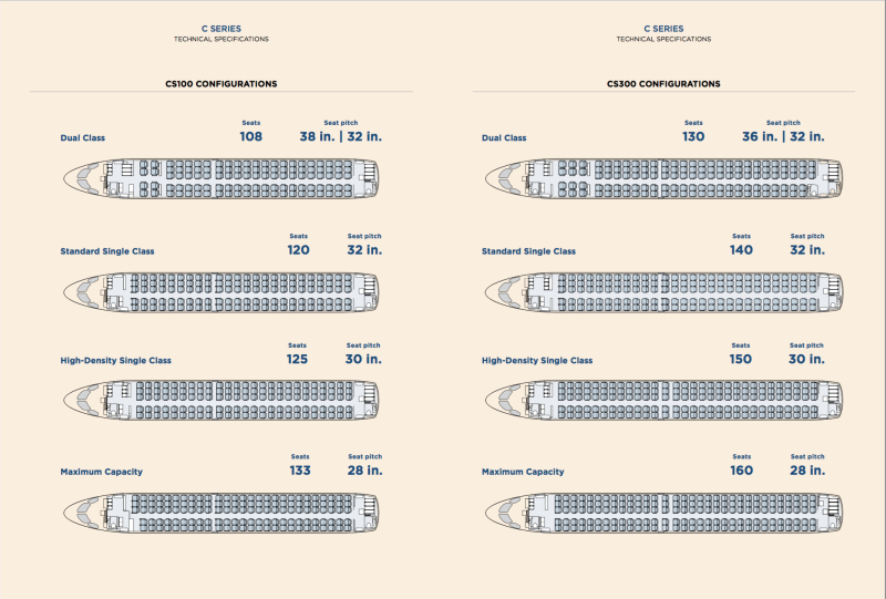 A220-300 схема салона