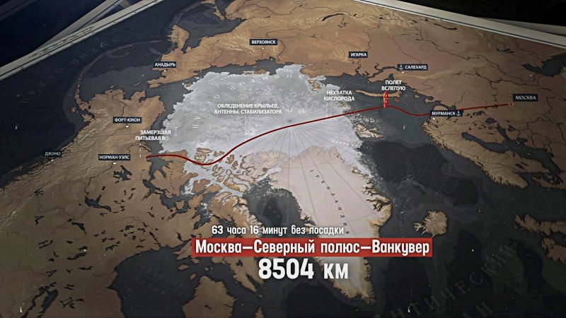 Первый беспосадочный перелёт Москва Северный полюс Ванкувер