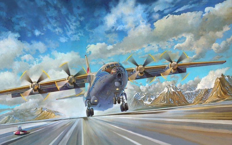 Rod048 Советский военно-транспортный самолет АН-12-B Roden, 1/72