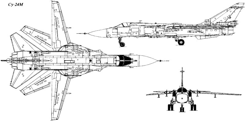 Самолет Су-24м чертеж