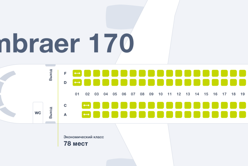Embraer rj170 расположение мест в самолете s7
