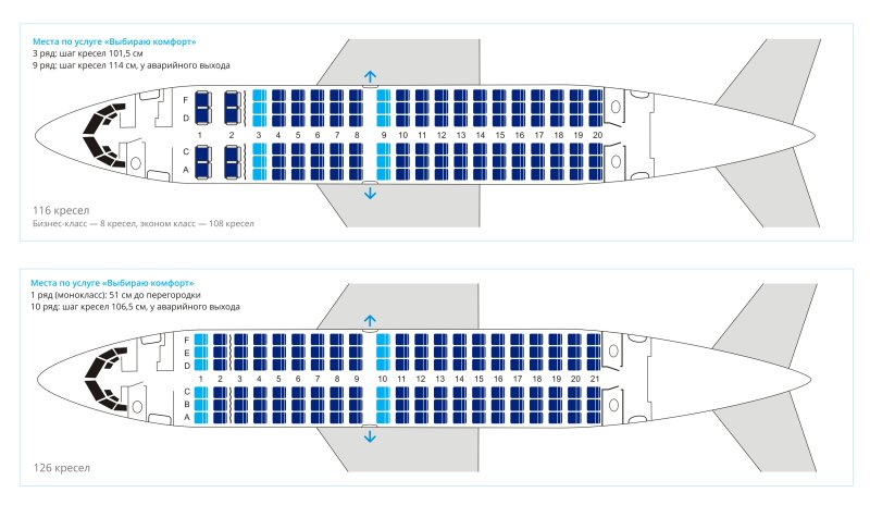 Компоновка салона Boeing 737-500