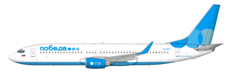 Самолет сбоку Боинг 737