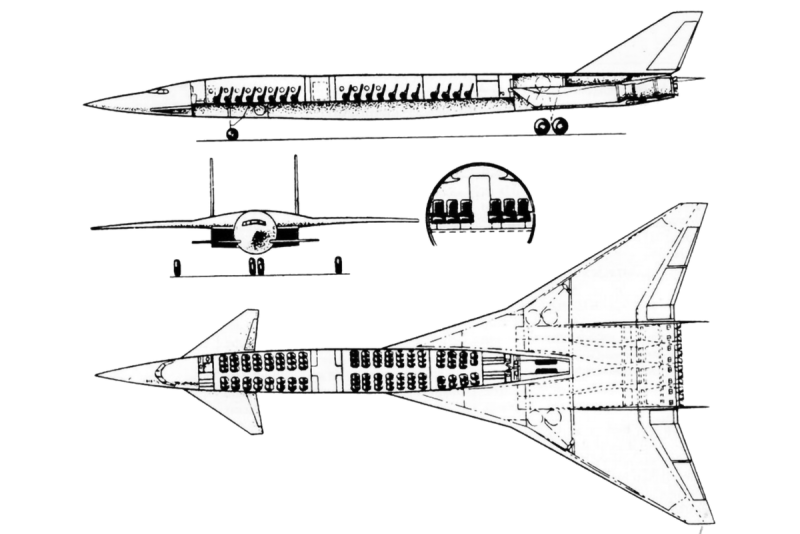 Схема самолета ту 144