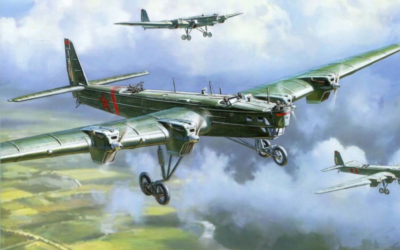 Советский бомбардировщик ТБ-3