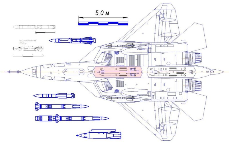 Самолет Су-57 чертежи
