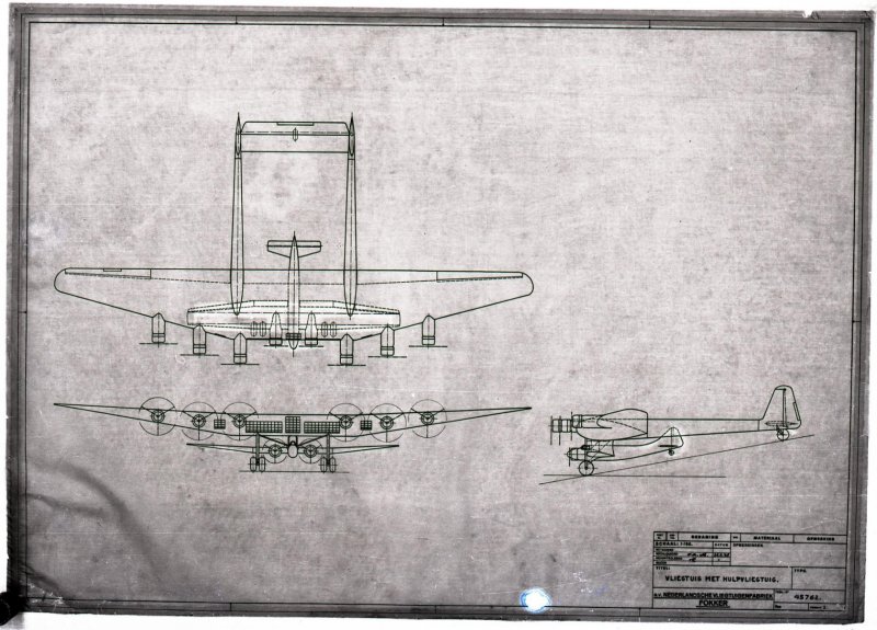 Размах крыла Fokker 50