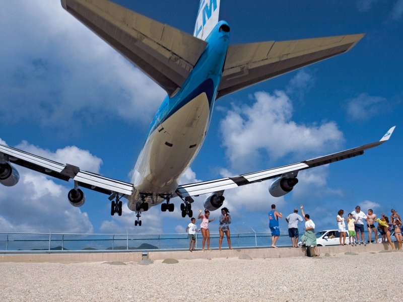 Сен Мартен 747 взлет