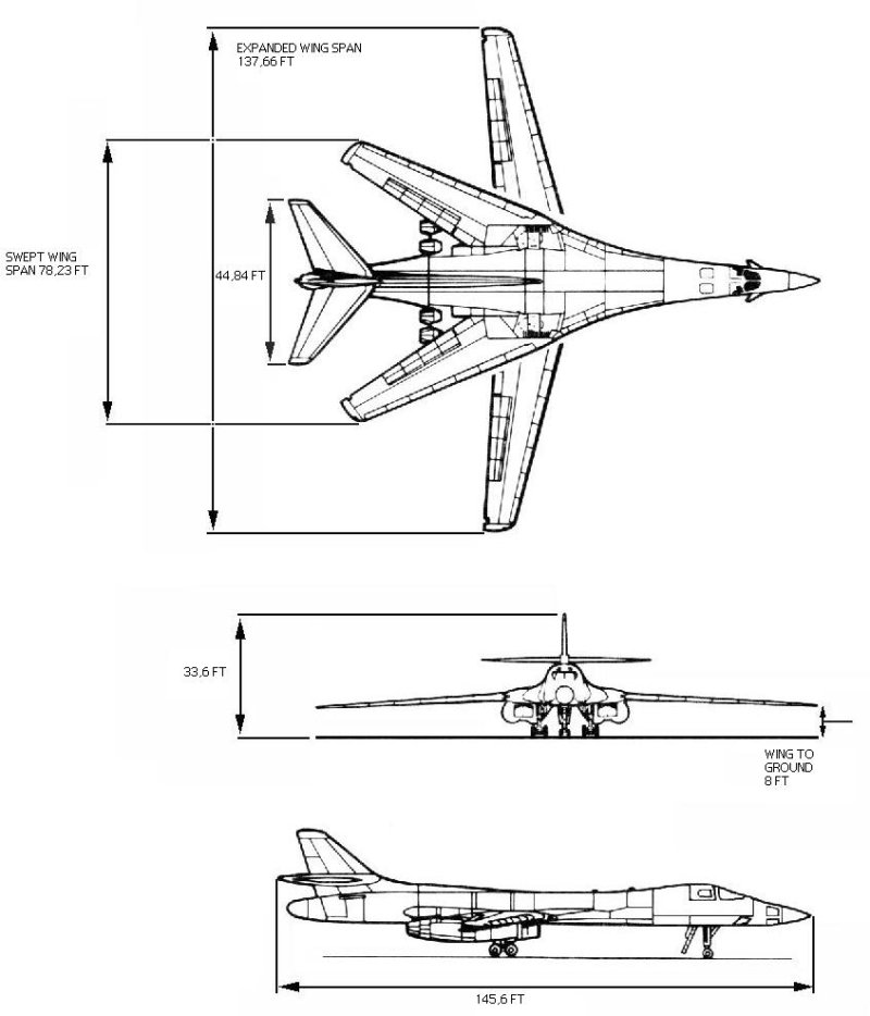 Rockwell b-1 Lancer чертеж