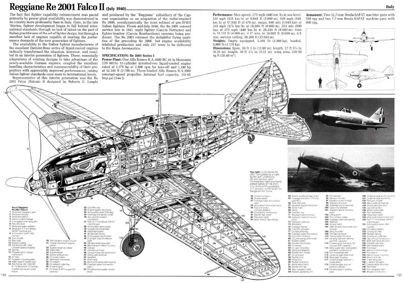 Чертежи Reggiane "re.2000 Falco", истребитель