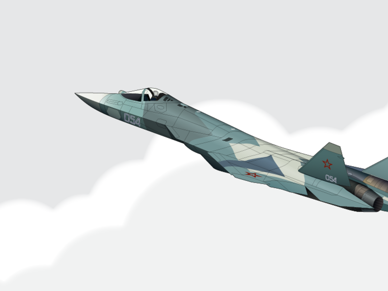 Су 57 на белом фоне
