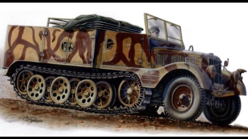 Немецкий полугусеничный тягач SD KFZ 7