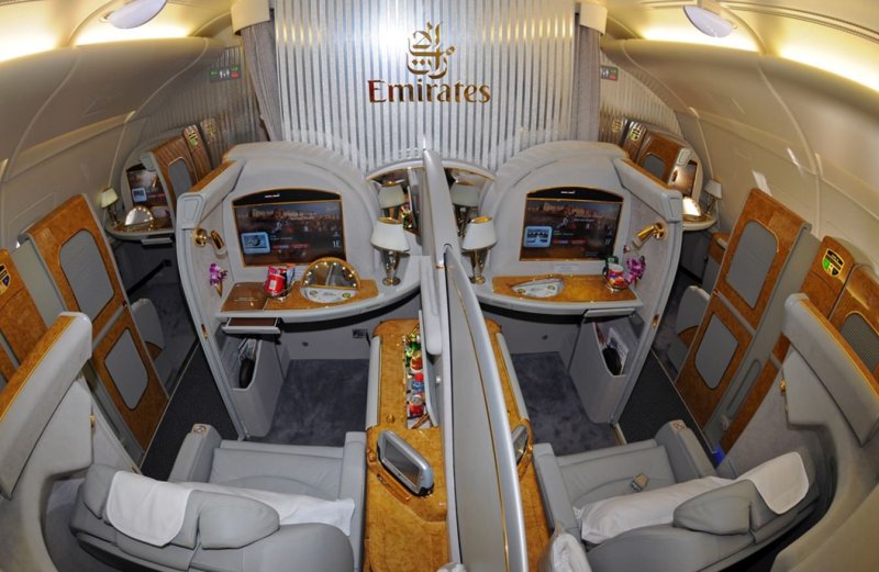 Airbus a380 Emirates первый класс