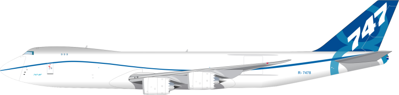 Самолёт Boeing 747 вид сбоку