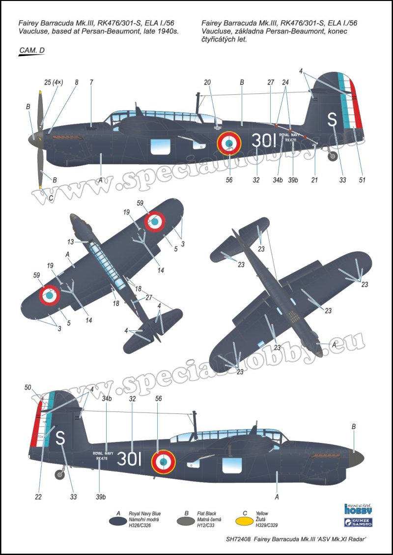 Fairey Barracuda схема окраски