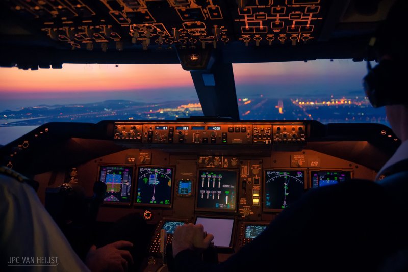 Боинг 747 вид из кабины