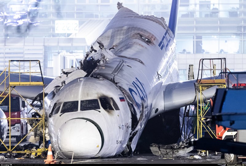 Пожар ту-204 ra-64032 в Ханчжоу