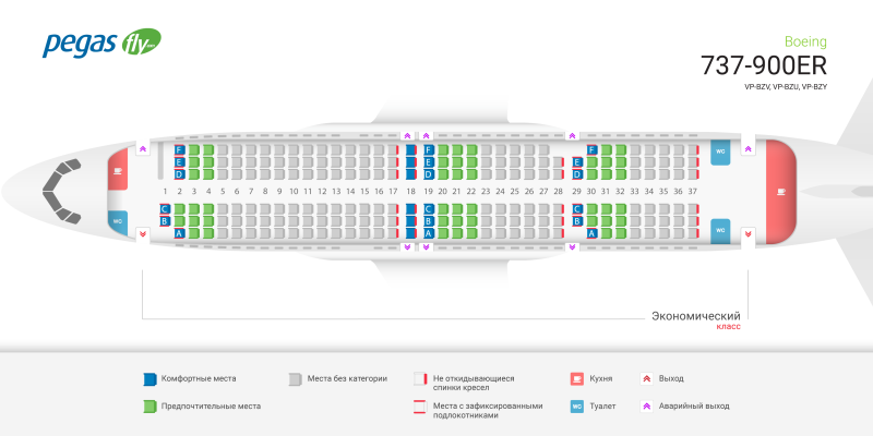 Норд Винд места в самолете Боинг 737-900