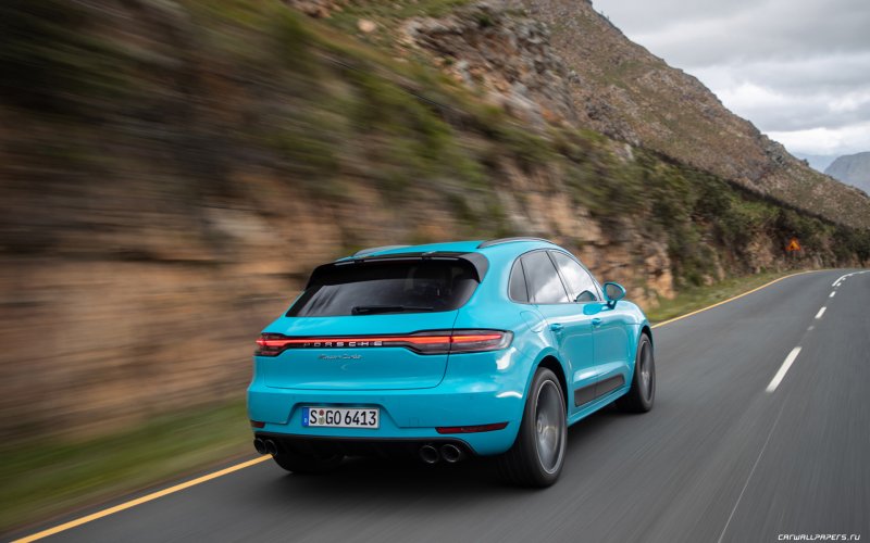 Porsche Macan Turbo s 2020 голубой