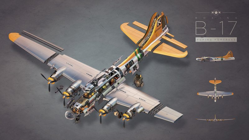 B-17 бомбардировщик