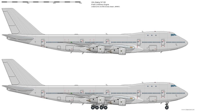 Чертеж самолета Боинг 747