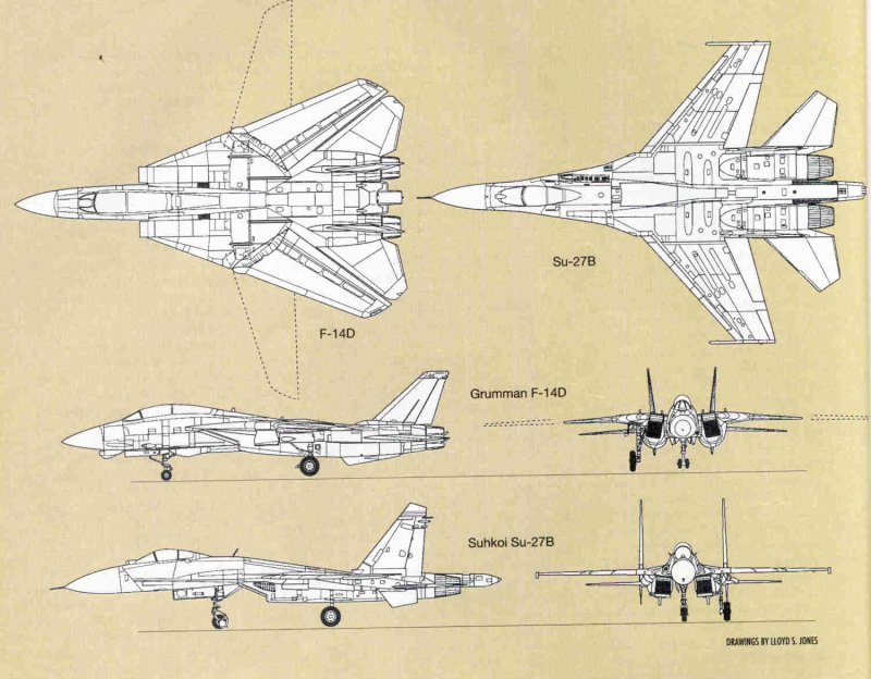 Су-27 истребитель чертеж