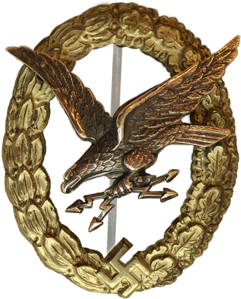 Знак «стрелка и бортрадиста» (Fliegerschützenabzeichen mit Blitzbündel)